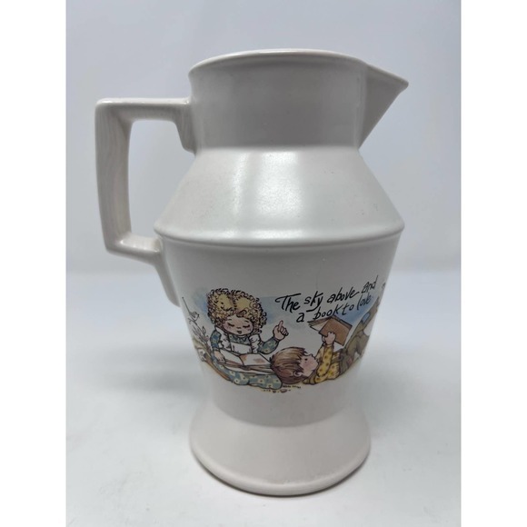 McCoy’s Vintage Creamer/Milk Pitcher 24 The Sky Above and a Book To Love 7" Tall - Picture 1 of 7
